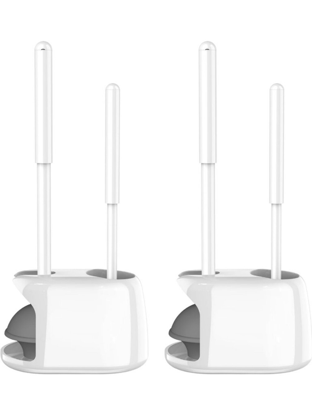 Toilet Brush & Plunger Set - 2 Pack Bathroom Cleaning Tools, White Home